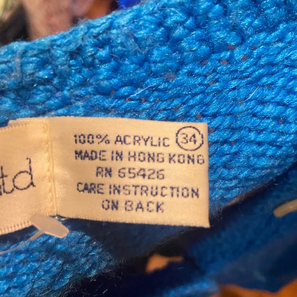 Robert Scott LTD very bright pudding blue warm sweater - size S/M - Picture 3 of 4